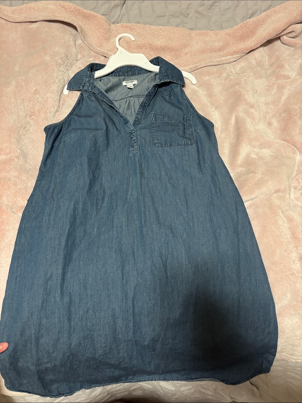 Old Navy Light Blue Denim Shirt Dress